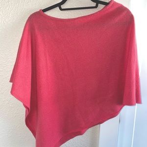 100% CASHMERE Salmon Pink Poncho